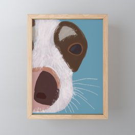 Cute Dog Close Up Framed Mini Art Print