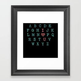 Letters Love Alphabet You Hearts Valentines Day Framed Art Print