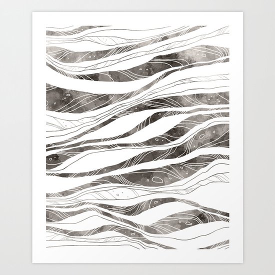 Tidal - B&W Art Print