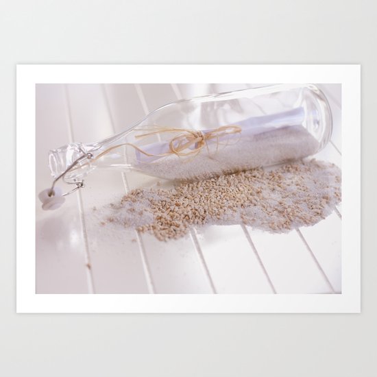 letter in a bottle Art Print