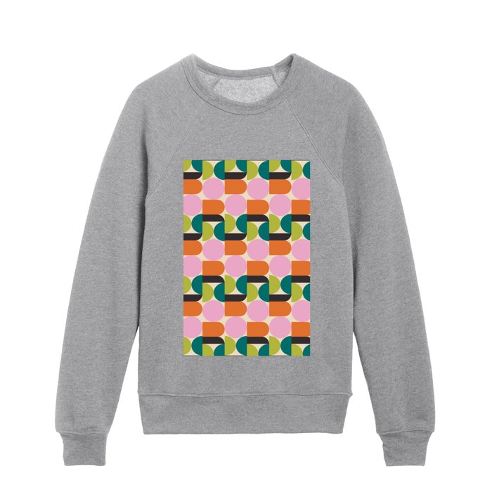 Shapes 24 in Pink and Green Kids Crewneck