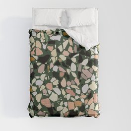 Pink and Green Terrazzo Duvet Cover