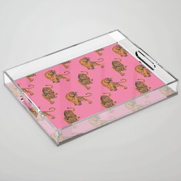 tiger print pink Acrylic Tray
