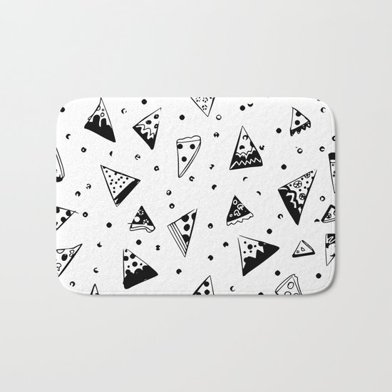 Hipster pizza seamless drawing Bath Mat