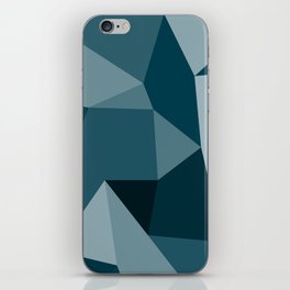 Abstract Blue Polygon Background. low poly art multicolor Mosaic iPhone Skin