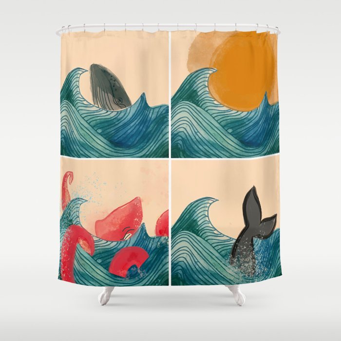 From the Waves Shower Curtain