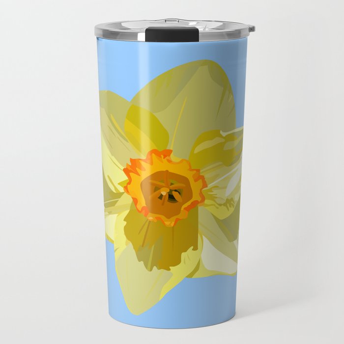 Daffodil on Blue Travel Mug
