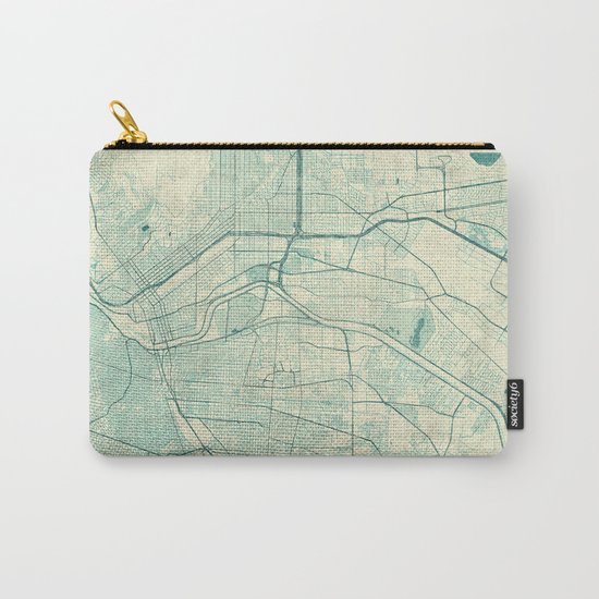El Paso Map Blue Vintage Carry-All Pouch