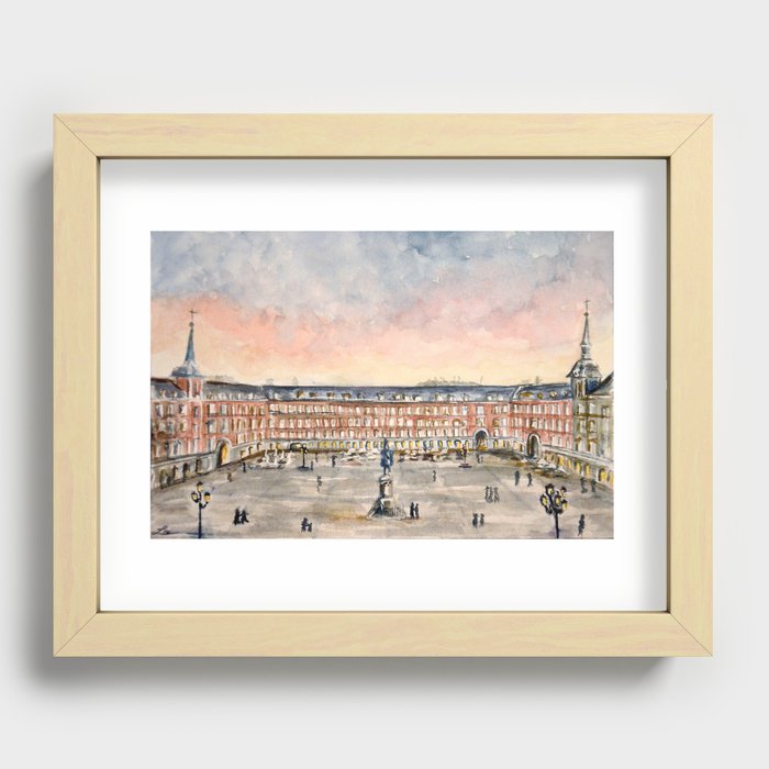Plaza Mayor de Madrid, Spain Recessed Framed Print