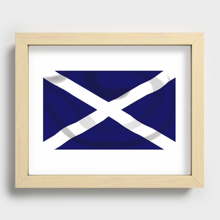 FLAG OF SCOTLAND. SCOTTISH FLAG. SALTIRE FLAG. Recessed Framed Print