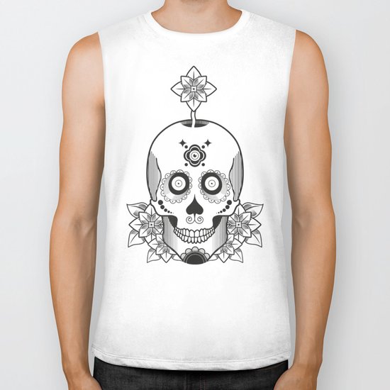 Skull and Flowers Biker Tank