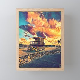 Miami Beach Florida Lifeguard Tower  Framed Mini Art Print