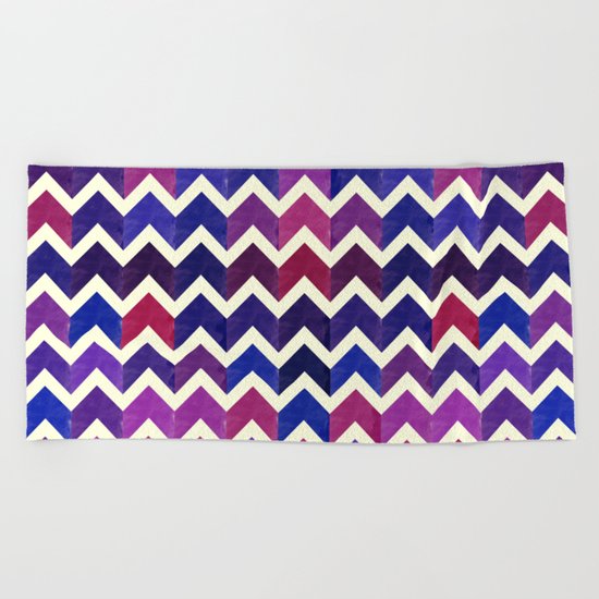 Colorful Chevron Pattern II Beach Towel
