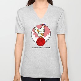 French Yarn Chicken V Neck T Shirt