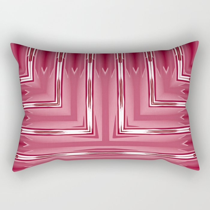 Art Deco Pink Spear Pattern Rectangular Pillow