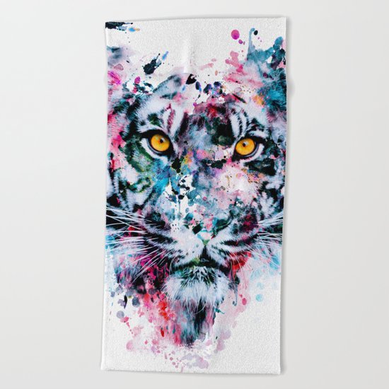 Tiger Blue Beach Towel