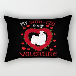 Dog Animal Hearts Day Shih-Tzu My Valentines Day Rectangular Pillow