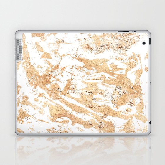 Gold Paint White Background  Laptop & iPad Skin