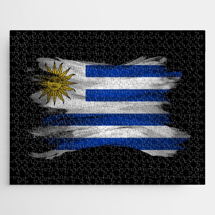 Uruguay flag brush stroke, national flag Jigsaw Puzzle