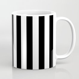 Christmas Black and White Straight Vertical Stripes Coffee Mug