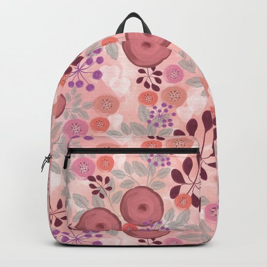 Abstract floral pattern. Backpack