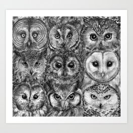 Owl Optics BW Art Print