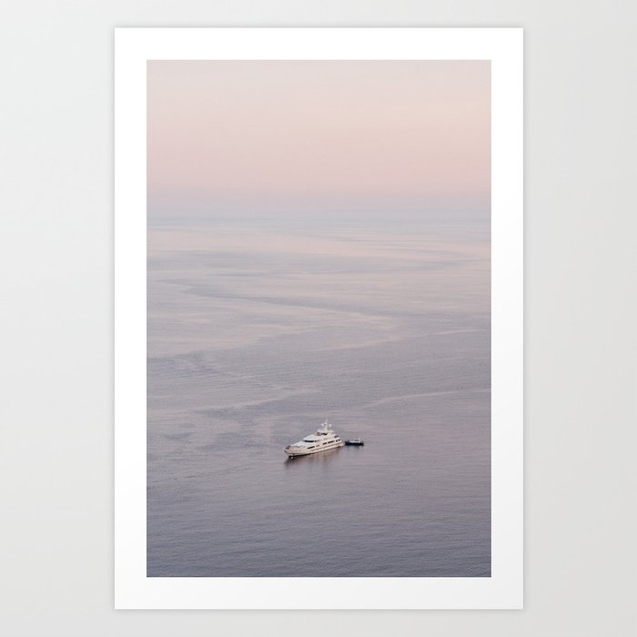 Yacht at Sunset in Sicily Art Print