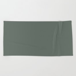 Dark Gray-Green Solid Color Pantone Laurel Wreath 17-6009 TCX Shades of Green Hues Beach Towel
