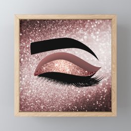 Rose gold Lashes Eye Framed Mini Art Print