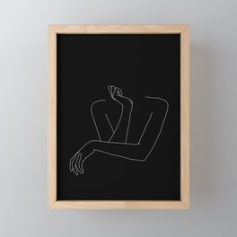 Woman's body line drawing illustration - Anna black Framed Mini Art Print