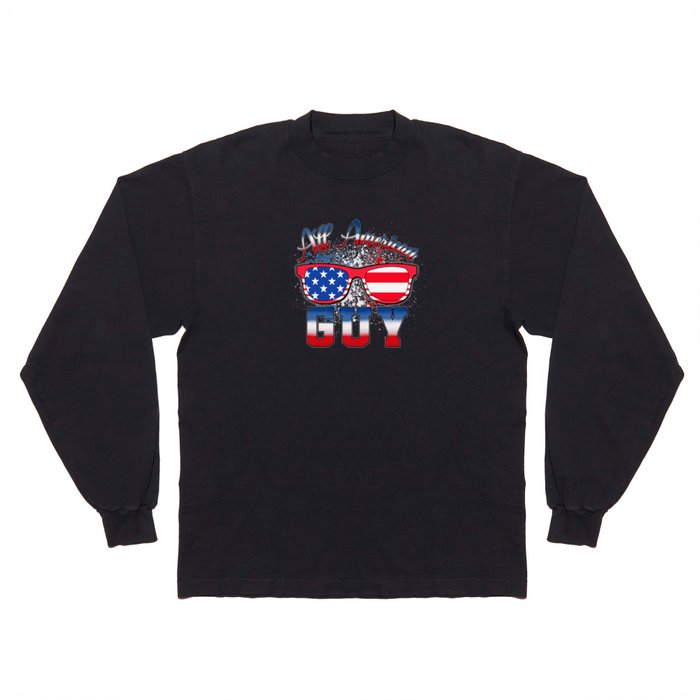 All american Guy US flag 4th of July Long Sleeve T Shirt