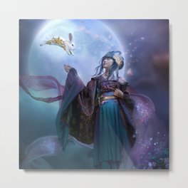 Moon Goddess Chang'e Metal Print