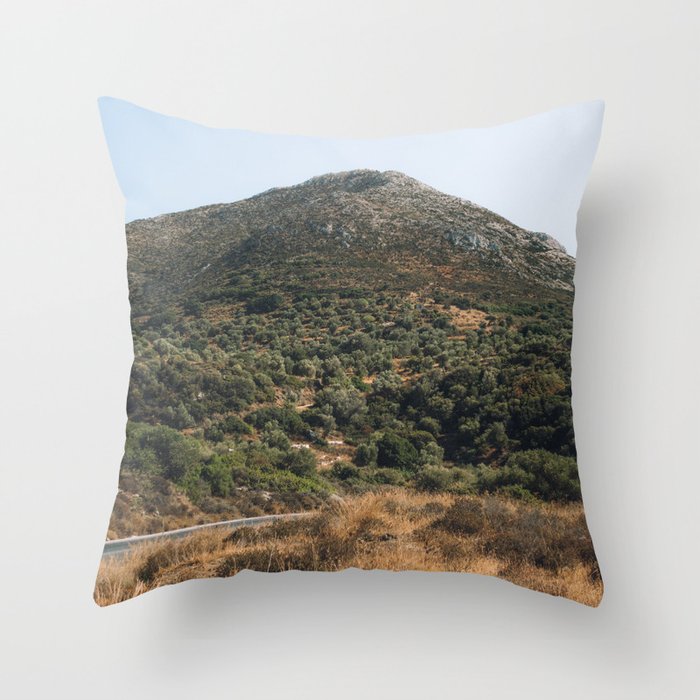 Greek Mountain | Nature & Travel Photography on the Island of Naxos, Greece Throw Pillow