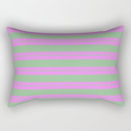 [ Thumbnail: Violet and Dark Sea Green Colored Lined/Striped Pattern Rectangular Pillow ]