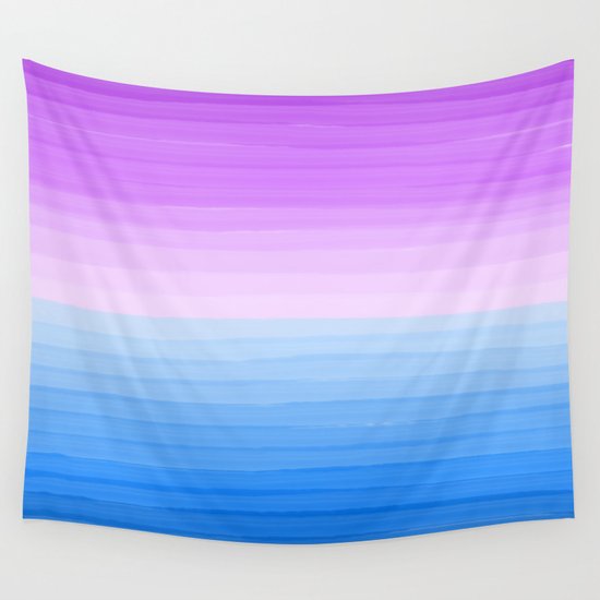 Purple Sunset On Blue Ocean Minimalist Painting Wall Tapestry By