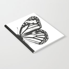 Monarch Butterfly | Left Butterfly Wing | Vintage Butterflies | Black and White | Notebook