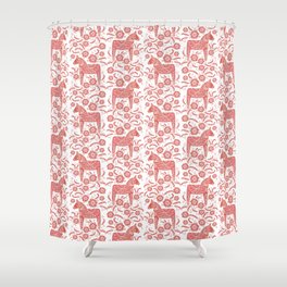 Swedish Dala Horse Red Shower Curtain