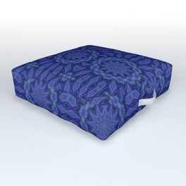 Lace in Blue Outdoor Floor Cushion