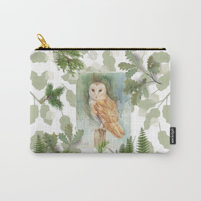 Barn Owl & Forest Plants Carry-All Pouch