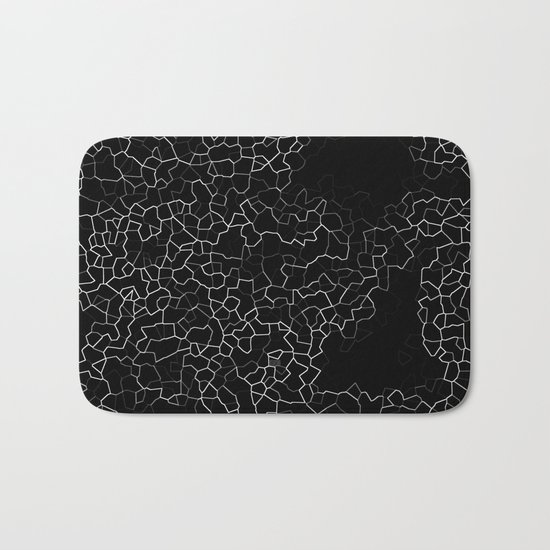 White on Black Crackle Bath Mat