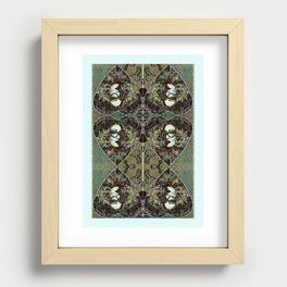 Modern Baroque Hearts On Metal Ground Recessed Framed Print