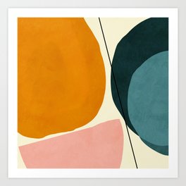 shapes geometric minimal painting abstract Art Print
