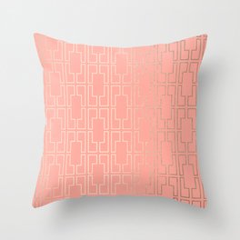 Simply Mid-Century in White Gold Sands on Salmon Pink Throw Pillow