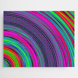 Abstract Colorful Purple Curved Stripes Jigsaw Puzzle