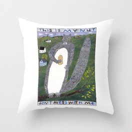 Squirrel with Nut Throw Pillow