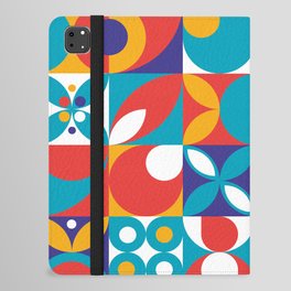 Minimalist Memphis Bauhaus Geometric Flowers iPad Folio Case