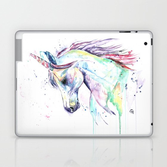 Colorful Unicorn Watercolor Painting Kenzie S Unicorn Laptop
