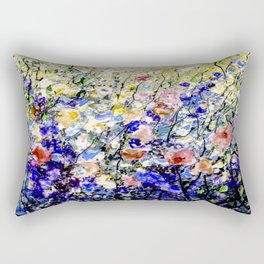 Wall Ar and Products Colorful Flowers Abstract Painting  Rectangular Pillow