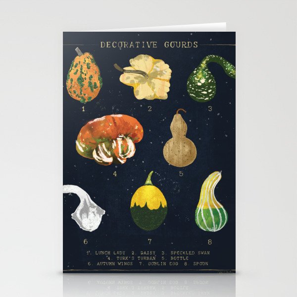 Decorative Gourds Chart Stationery Cards