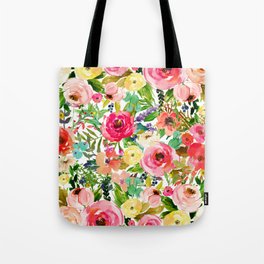 Floral Garden Collage Tote Bag
